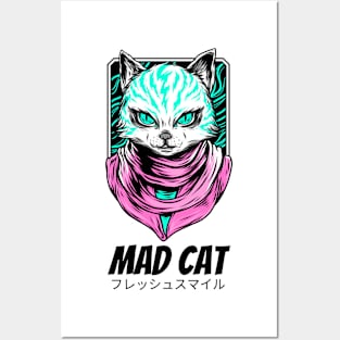 Mad Cat Kitten Animal Pet Posters and Art